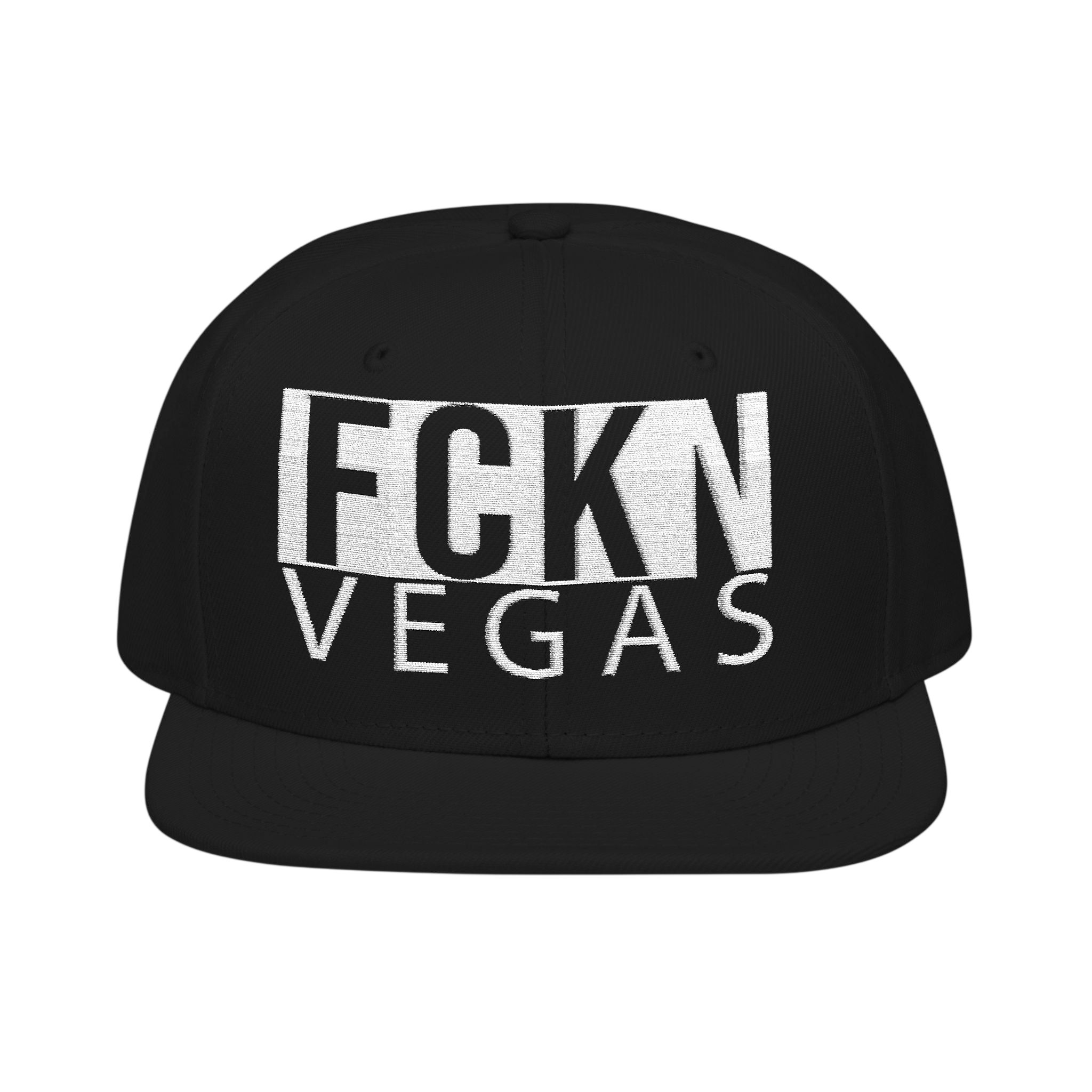 FCKN VEGAS Snapback — Embroidered Box Logo | Black